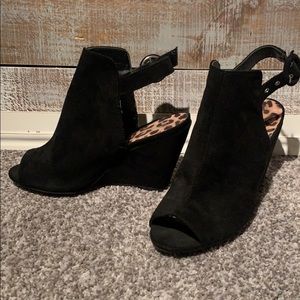 Black Suede Wedge